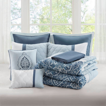 Shawnee 8 Piece Comforter Set - Blue