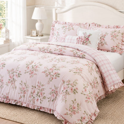 Elena Floral Comforter Set - Pink