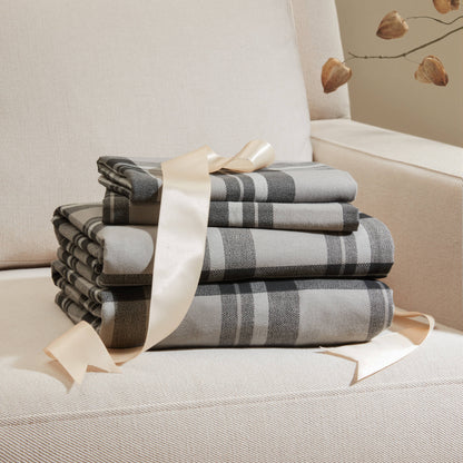 Cotton Flannel Sheet Set - Emerson Gray Plaid