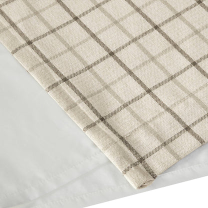 Anaheim Plaid Rod Pocket and Back Tab Curtain Panel with Fleece Lining - Natural