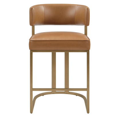 August Upholstered Counter Stool - Brown