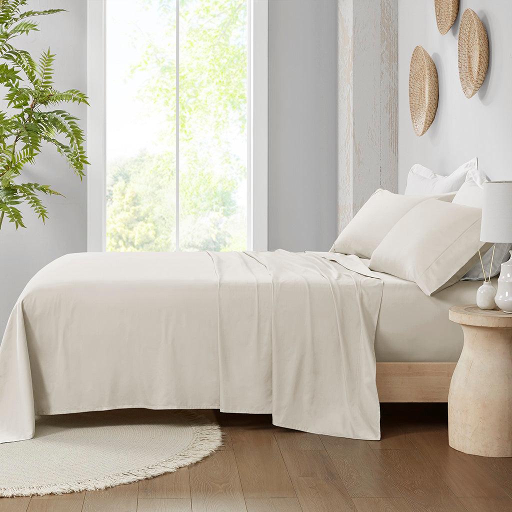 300 Thread Count 100% Organic Cotton Deep Pocket Sheet Set - Ivory