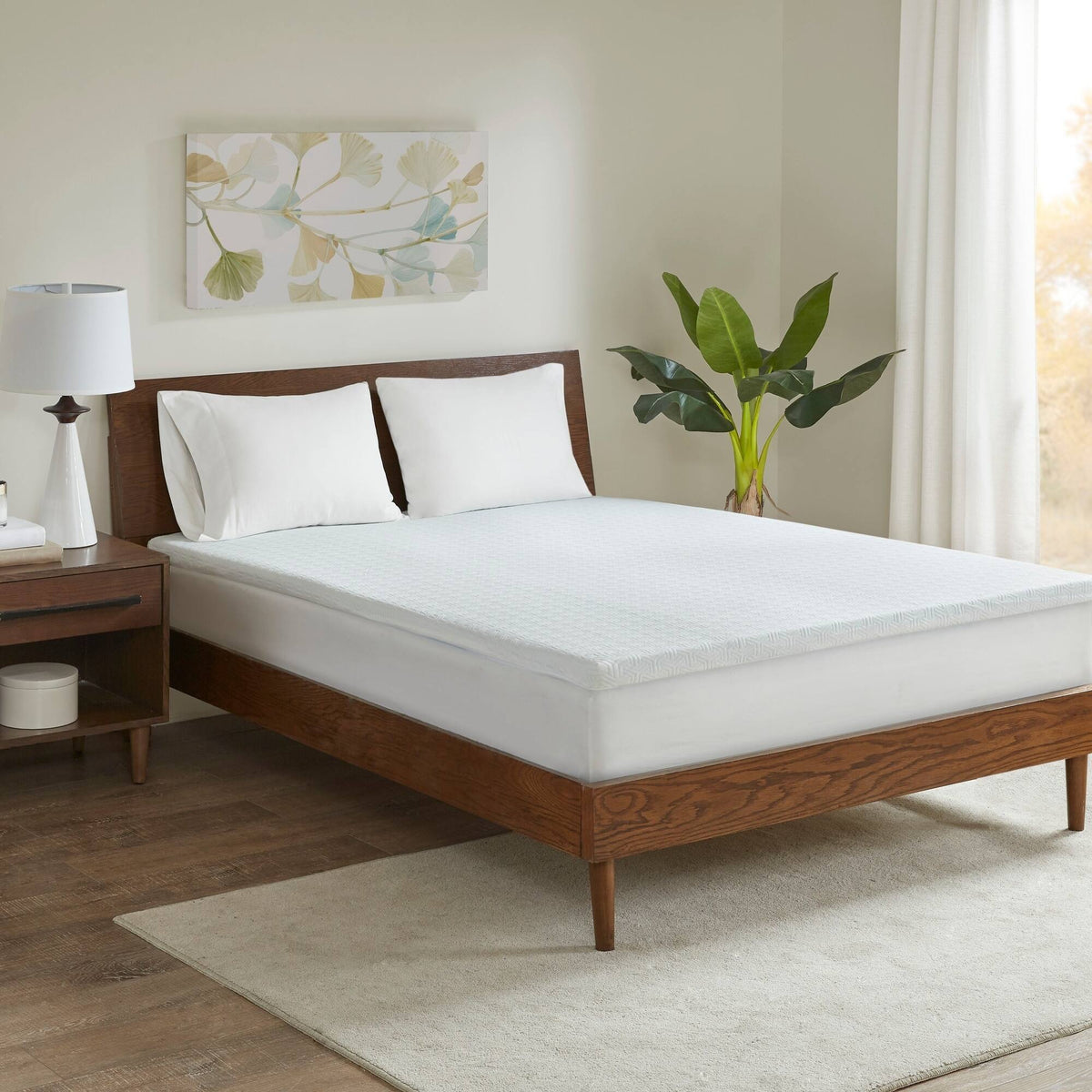2" Gel Memory Foam with 3M Cover White Mattress Topper Mattress Topper By Olliix/JLA HOME (E & E Co., Ltd)
