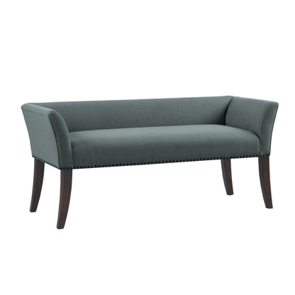 Welburn Upholstered Bench - Slate Blue
