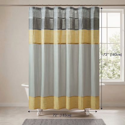 Amherst Faux Silk Shower Curtain - Yellow