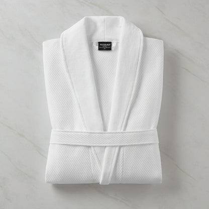 Waffle Velour Luxury Bath Robe - White