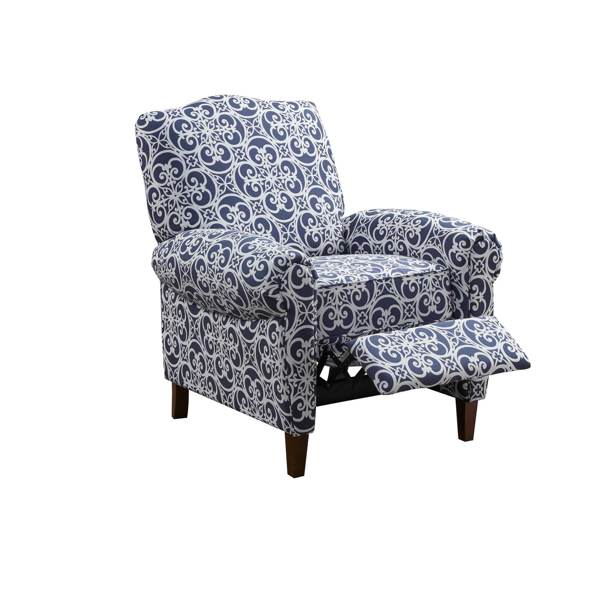 Kirby Push Back Recliner - Navy Multi