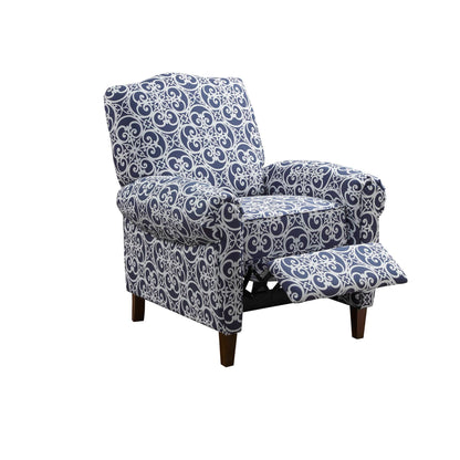 Kirby Push Back Recliner - Navy Multi