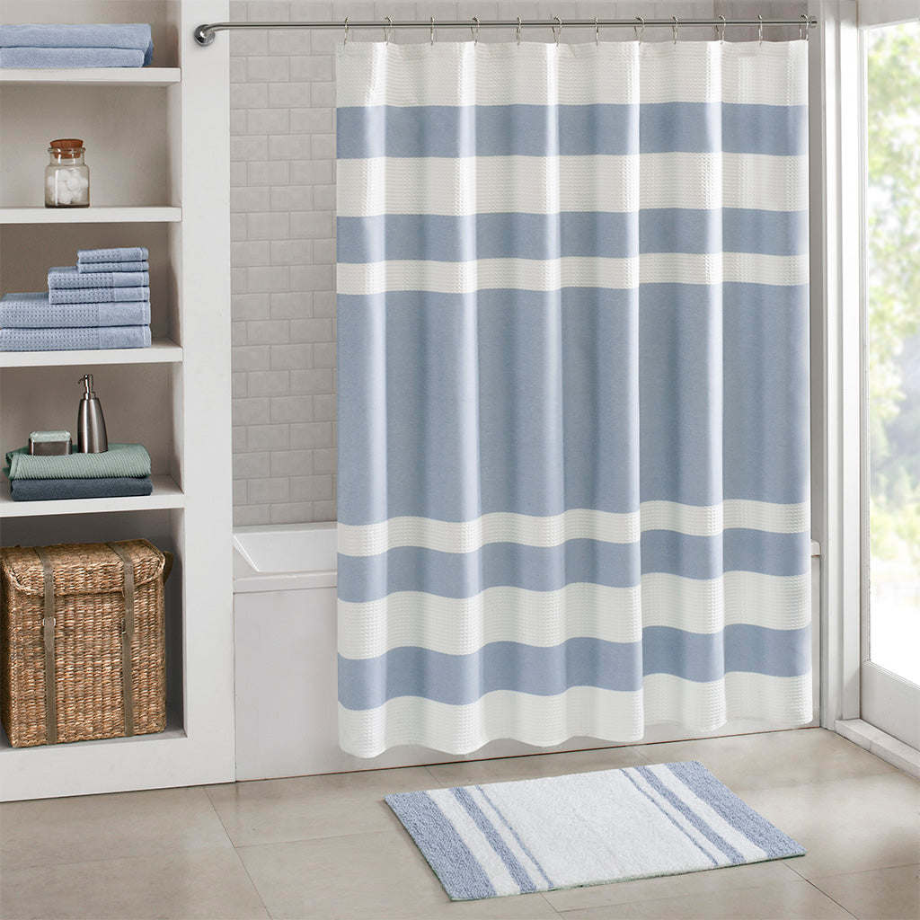 Spa Cotton Reversible Bath Rug - Blue