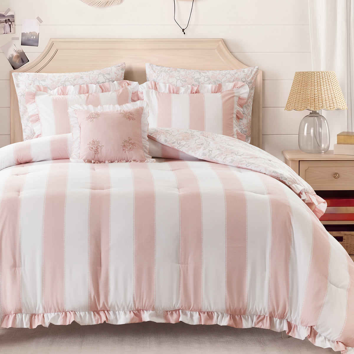 Lara Comforter Set - Pink