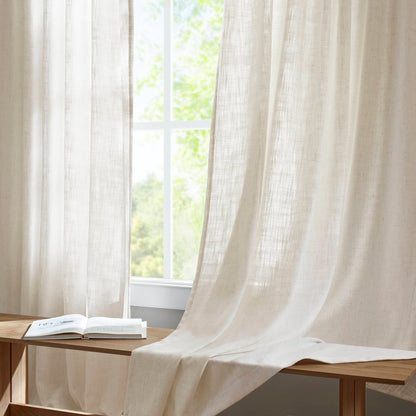 Emery 300gsm poly linen with 7 pinch pleat per pc - Ivory