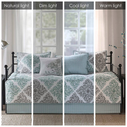 Claire 6 Piece Reversible Daybed Cover Set - Aqua