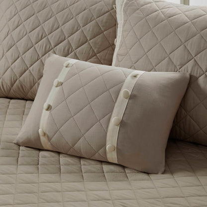 Breanna 6 Piece Cotton Daybed Cover Set - Khaki