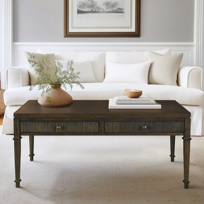 Kenna Fluted 2-drawer Coffee Table - Brown
