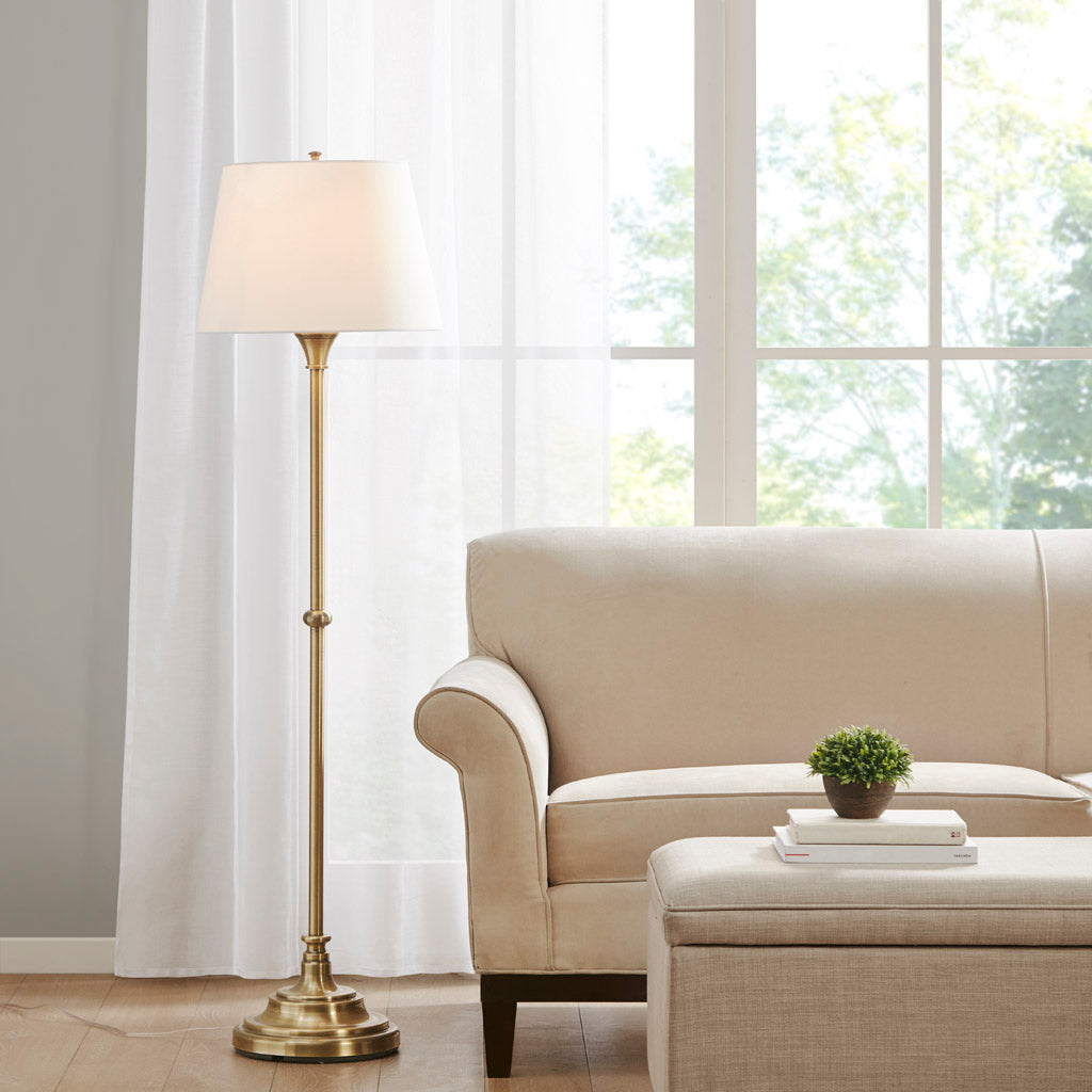 Aelorian Floor Lamp 59"H - Antique Brass