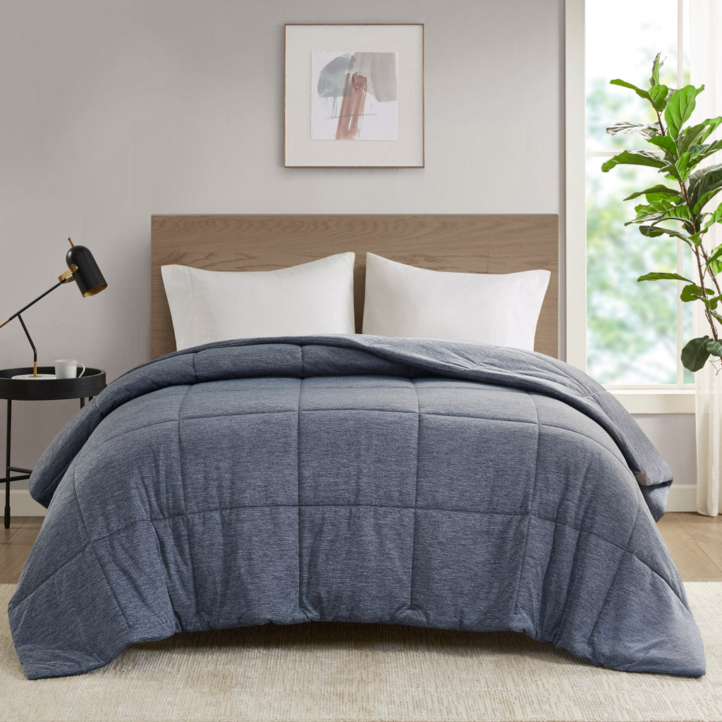 Comfort Cool Jersey Knit Oversized Down Alternative Comforter - Navy