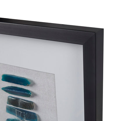 Cerulean Stones Framed Blue Agate Shadowbox Wall Decor Panel - Blue