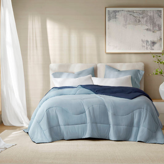 Cooling Reversible Tencel Comforter Blanket - Blue