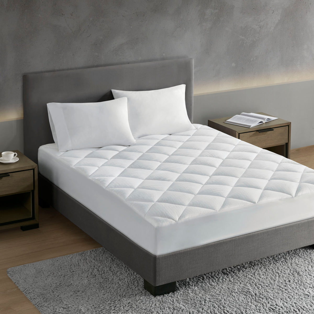 Signature Dobby Cotton Waterproof Mattress Pad - White