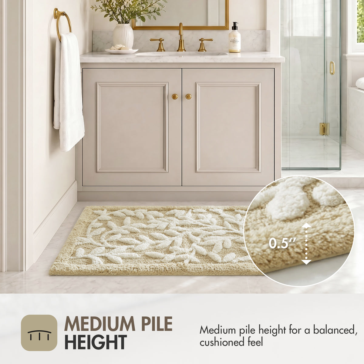 Serene Cotton Tufted Bath Rug - Natural