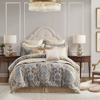 Julius 4 Piece Comforter Set - Blue/Grey