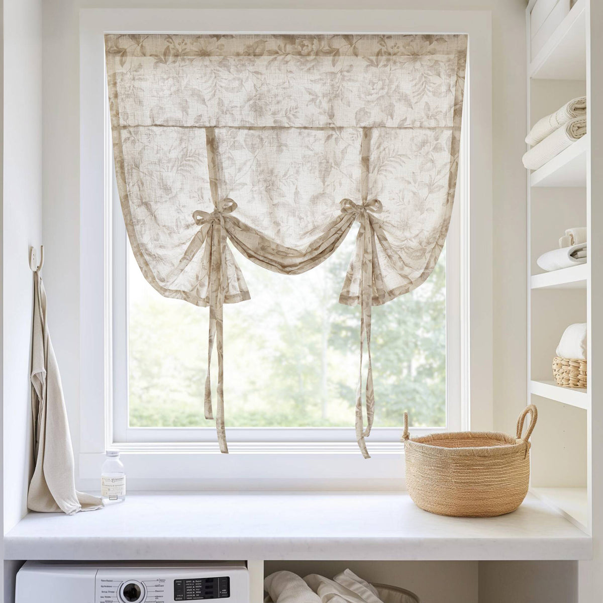 Lana Floral Window Panel - Neutral