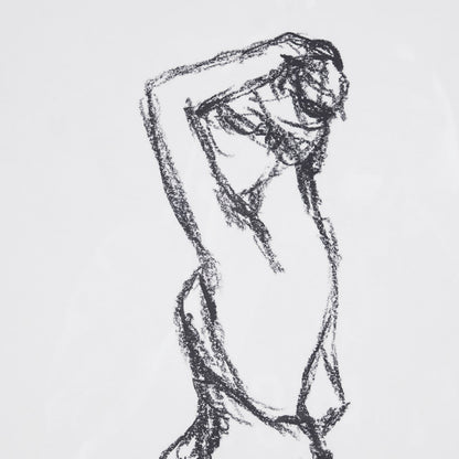 Feminine Figures Sketch 2-piece Framed Glass and Matted Wall Art Set - Black/White
