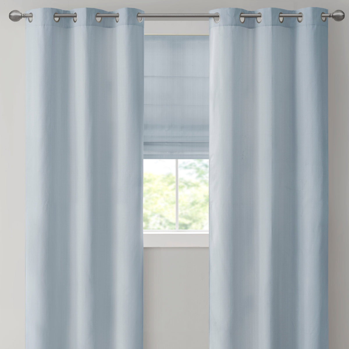 Galen Basketweave Cordless Roman Shade Collection - Blue
