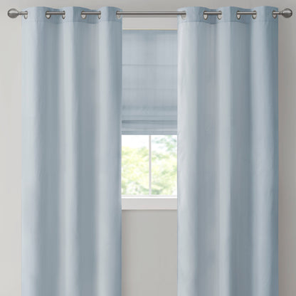 Galen Basketweave Cordless Roman Shade Collection - Blue