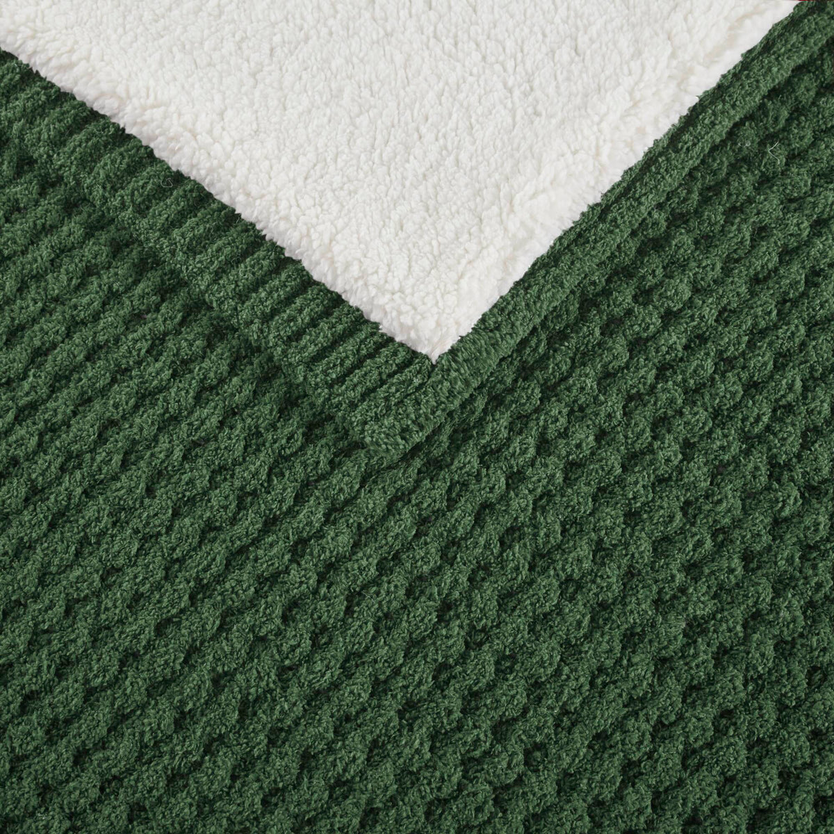 Rowan Waffle Knit Chenille Throw - Green