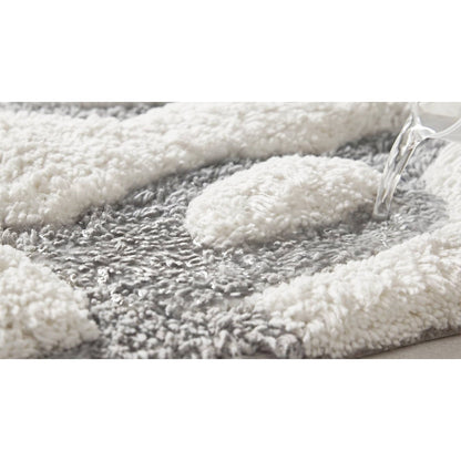Casablanca Medallion Cotton Tufted Bath Rug - Grey