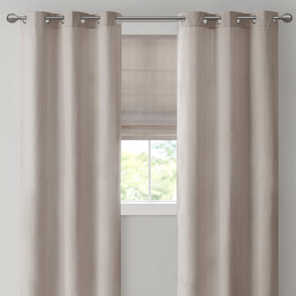 Galen Basketweave Cordless Roman Shade Collection - Taupe