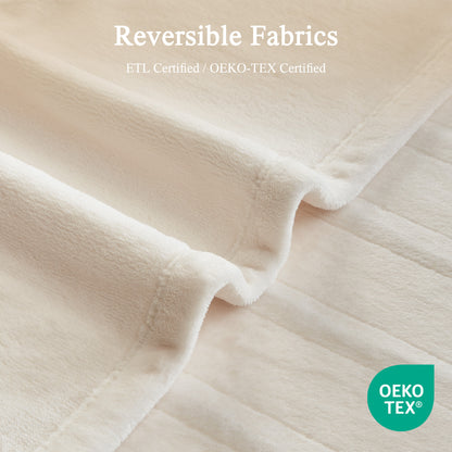 Plush Heated Throw - Ivory