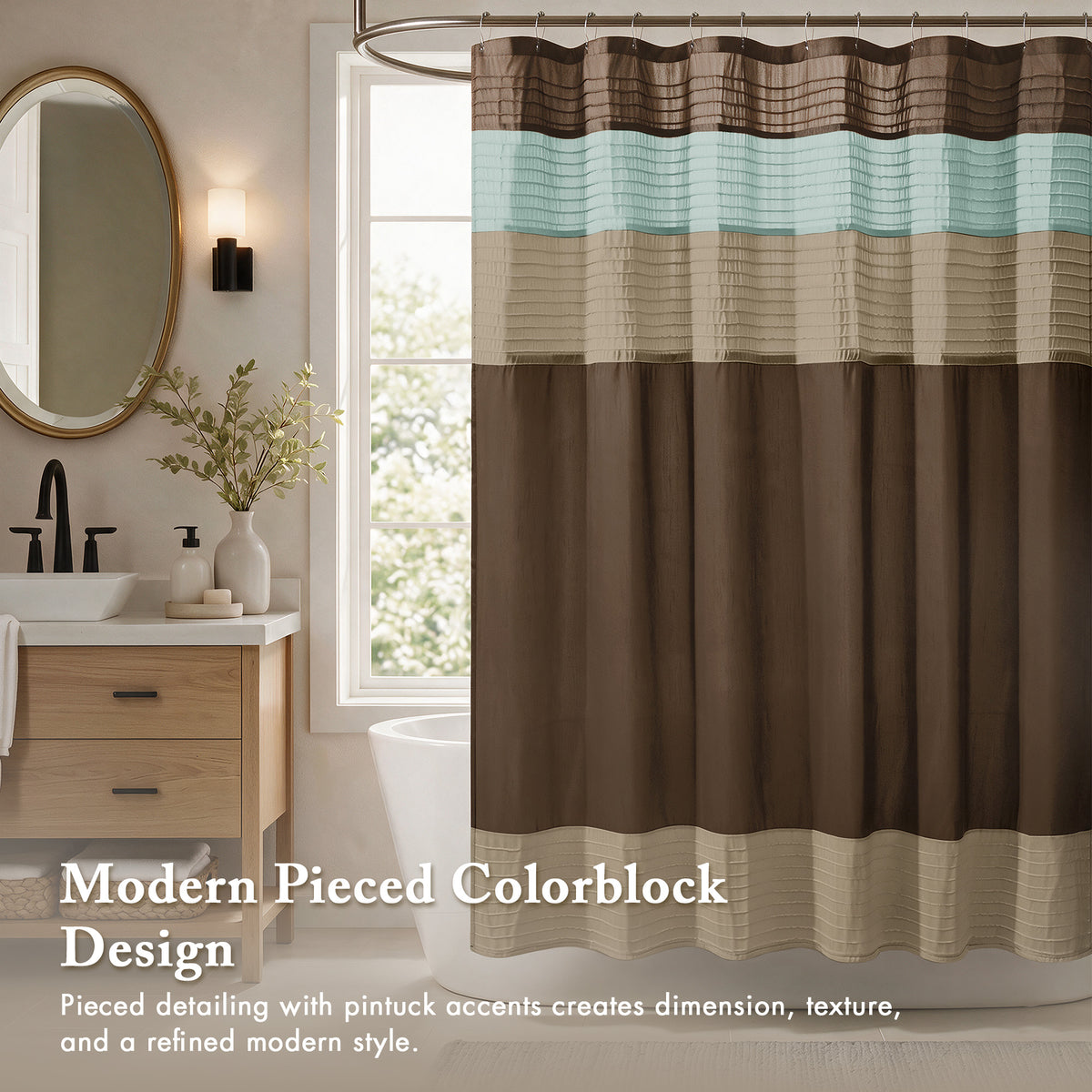 Amherst Faux Silk Shower Curtain - Blue