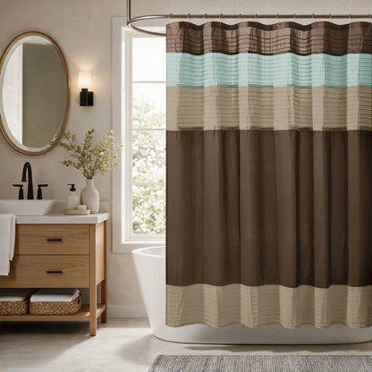 Amherst Faux Silk Shower Curtain - Blue