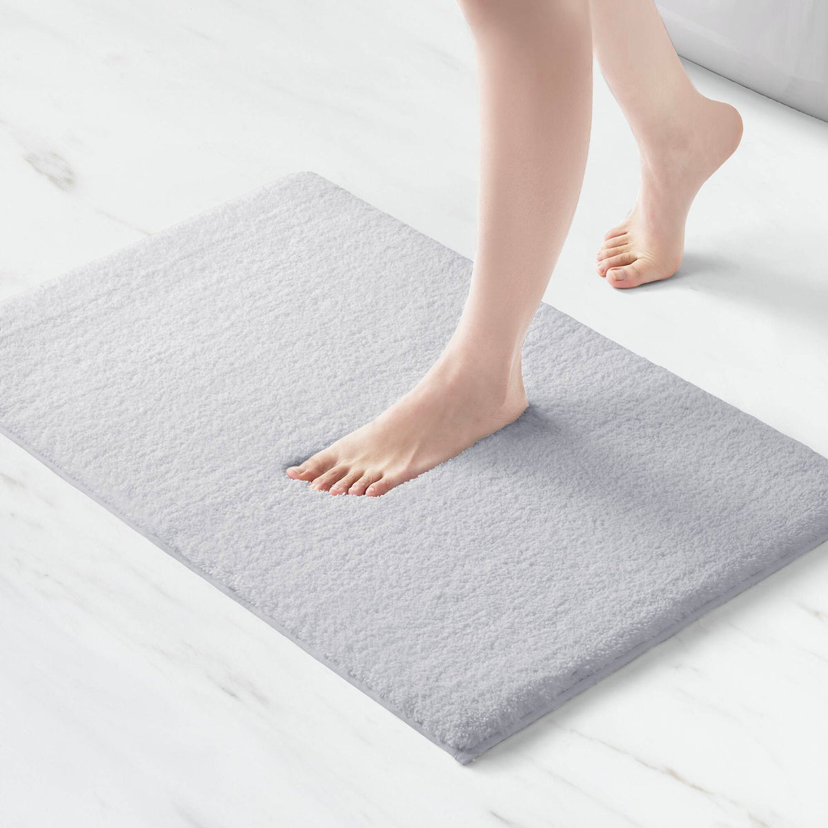 Marshmallow Bath Rug Collection - Silver