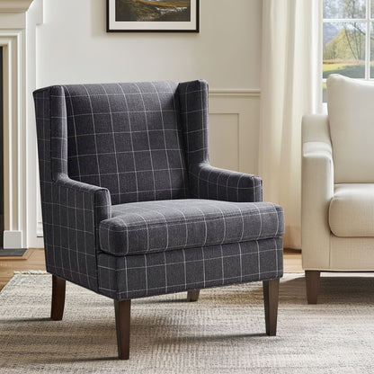 Decker Wingback Armchair - Charcoal