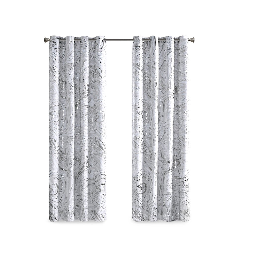 Rebecca Grommet Top Metallic Printed Total Blackout Curtain