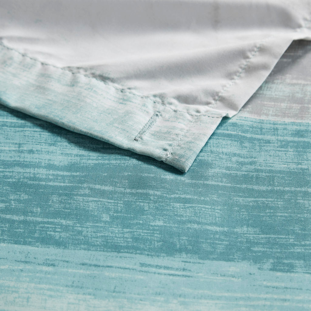 Saben Stripe Print Shower Curtain - Aqua/Grey