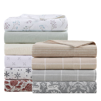 Cozy Cotton Flannel Printed Sheet Set - Winter Fauna