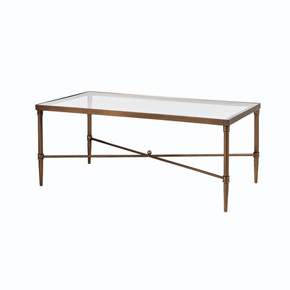 Porter Rectangular Metal & Glass Coffee Table - Bronze