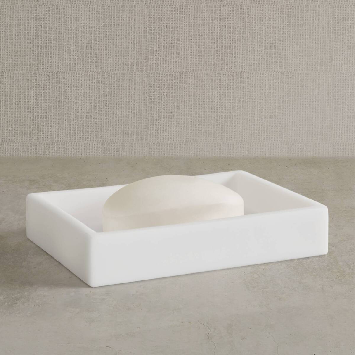 Clear Resin Bath Accessories set, Frosted White - Frosted White