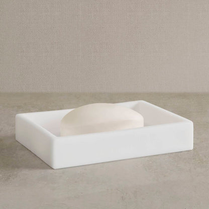 Clear Resin Bath Accessories set, Frosted White - Frosted White