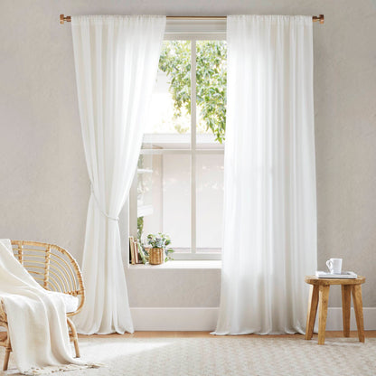 Lexus Rod Pocket with Back Tab Privacy Curtain Pair - White