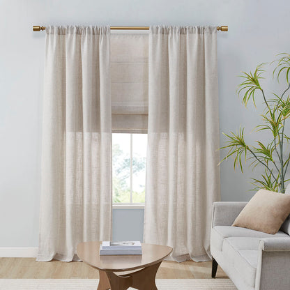 Kyler Linen Blend Light Filtering Curtain Panel Pair - Natural