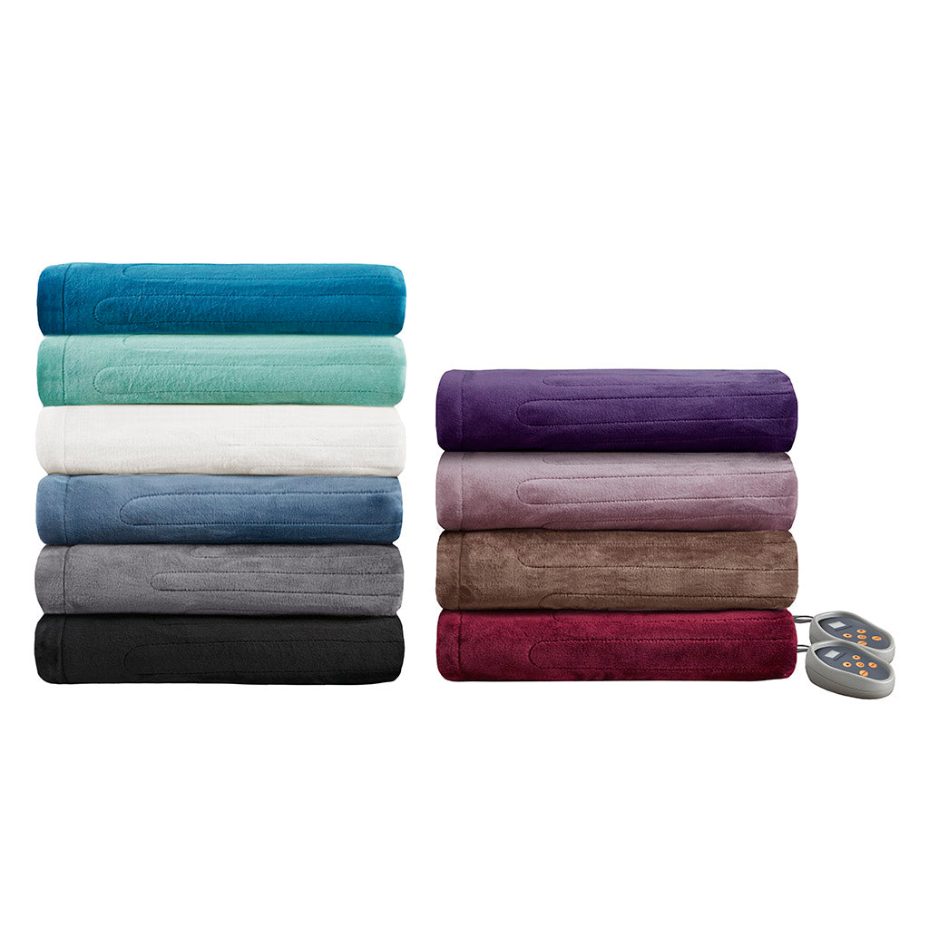 Plush Heated Blanket - Teal