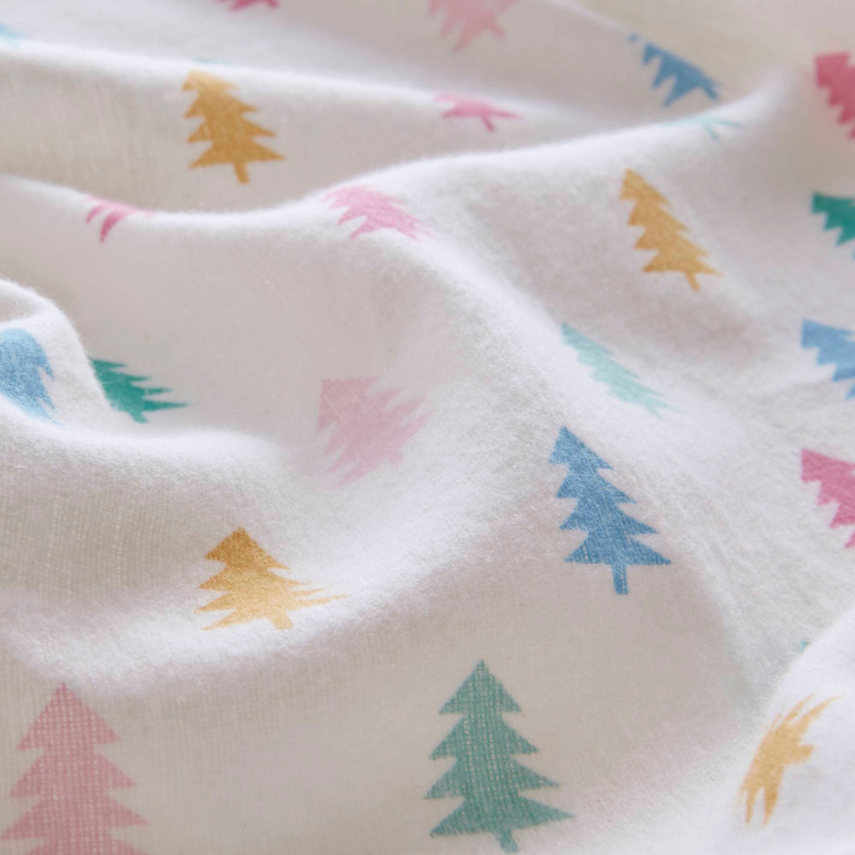 Cozy Soft Cotton Flannel Printed Sheet Set - Tree Block