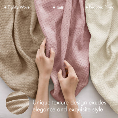 100% Certified Egyptian Cotton Blanket - Khaki