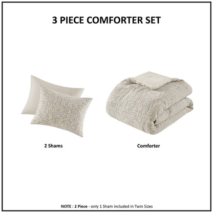 Harper Oversized Cotton Matelasse Comforter Set - Natural