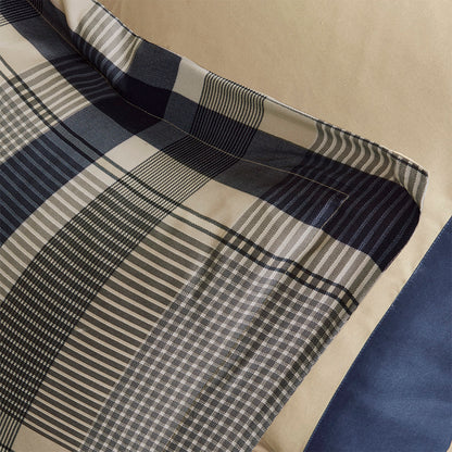 Robbie Plaid Comforter Set with Bed Sheets - Navy Multi